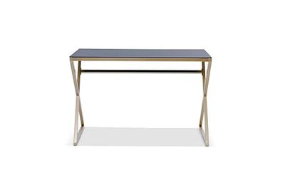 Jahnke Glazen bureau Xtra Desk zwart glas/goudkleurig
