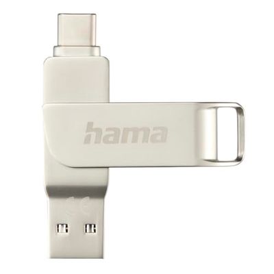 Hama Chiavetta USB C-Rotate Pro, USB-C 3.1/3.0, 256GB, 100MB/s, Argento