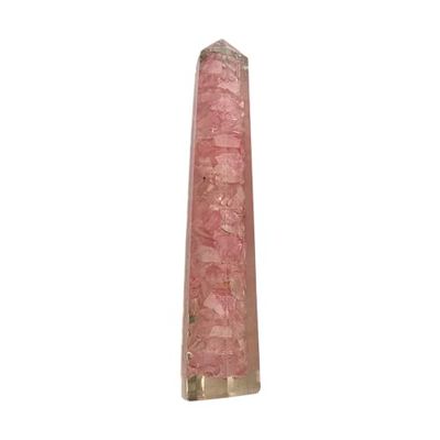 VIE Orgonite Obelisk Tower, 10-12cm, Rose Quartz