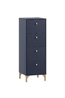 Schildmeyer Alfa - Credenza in legno derivato, blu notte e oro, 40 x 40 x 116,7 cm