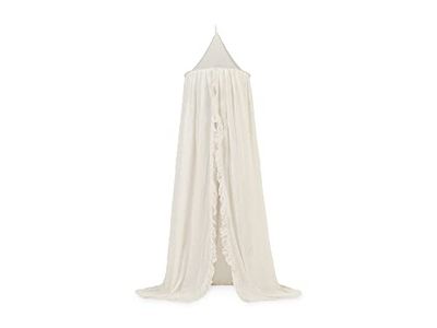 Jollein Baldakin, sänghimmel vintage, 245 cm, ruffle elfenben, för barnsäng | 002-005-66041