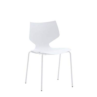 KONTE.DESIGN Set di 2 sedie VINOHRADY con gambe in metallo e seduta in polipropilene Bianco