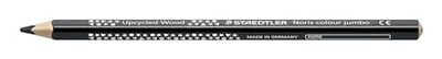 Staedtler Lápices de colores Noris colour jumbo, forma triangular ergonómica, mina inastillable y suave, fabricado con madera reciclada, color intenso, 12 lápices de colores negros en estuche de