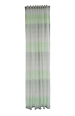 Cortina Gris y Verde | Transparente a Rayas degradadas | Salón Dormitorio habitación Infantil | 140 x 245 cm