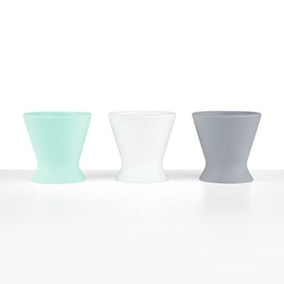 Porte biberons mains libres Bokee d'Ingenuity - Biberon facile une seule main ou tasse d'apprentissage pour bébés à grands enfants. Couleur : Gris