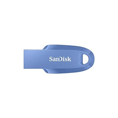 SanDisk 128GB Ultra Curve USB 3.2 Flash Drive, USB Stick, memory stick up to 100 MB/s read speeds, RescuePRO data recovery software, keyring loop, Navy Blue