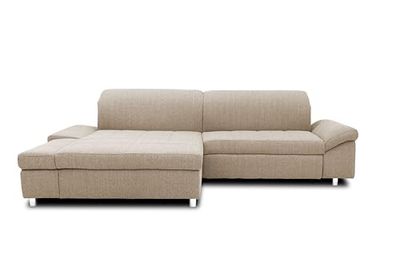 DOMO. collection Mika Canapé d'angle en Forme de L avec Coussin Beige 260 x 178 x 80 cm