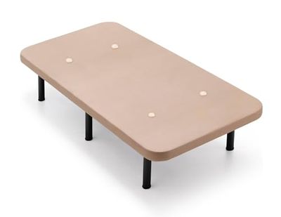 Cama express - Base tapissée 105 x 200 cm - Tissu 3D de Couleur Beige - avec valves de Transpiration - Lot de 6 Pieds de 26 cm
