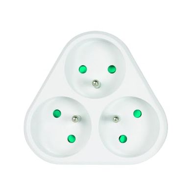 Gefotech Ladrão para 3 tomadas (triangular), branco