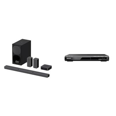 Sony HT-S40R - 5.1-kanaals soundbar (incl. bekabelde subwoofer, Dolby Digital), zwart breed & Sony DVP-SR760H DVD-speler/CD-speler (HDMI, 1080p upscaling, Xvid Playback, Dolby Digital) zwart