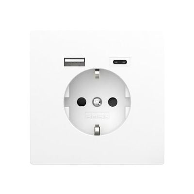 2USB InCharge Pro Monoblock Standalone geaard stopcontact met geïntegreerde USB-A & USB-C oplader 15W/3A
