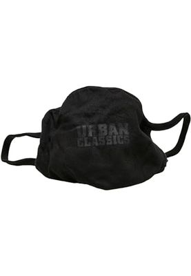 Urban Classics Logo Print Face Mask 2-Pack Everyday, Black, One Size