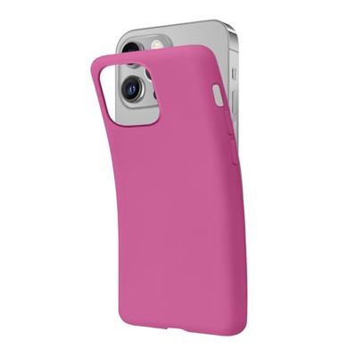 SBS Cover per iPhone 14 Pro Max Fucsia Pantone 806 C, Custodia Morbida e Flessibile Antigraffio, Cover Sottile e Comoda da Tenere in Tasca, Custodia Compatibile con Ricarica Wireless