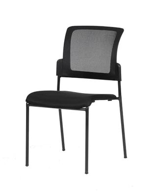 Dmora Boulder, Chaise de Salle rembourrée pour Bureau, Assise Ergonomique d'attente, 58 x 47 x 87 cm, Noir