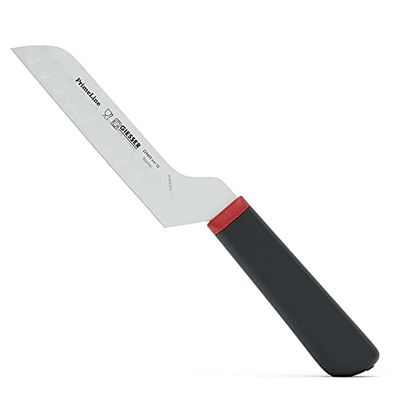 Giesser since 1776 - Made in Germany - Coltello da formaggio affilato PrimeLine, manico antiscivolo, lama di 12 cm con bordo smerlato, nero, inossidabile, lavabile in lavastoviglie