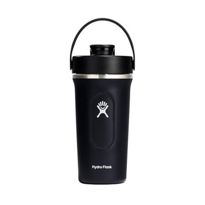 Hydro Flask Izolowana butelka Shaker 709 ml (680.4 g) do koktajli proteinowych i suplementów - szczelna wylewka - bez BPA - czarna
