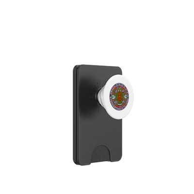 Piedra del calendario azteca - Piedra del sol azteca PopSockets PopWallet para MagSafe