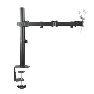 Zwenk- en kantelbare monitor-tafelstandaard, met één arm, voor schermen van 13 tot 32 inch, zwart