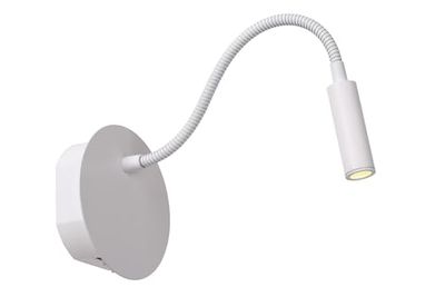 LUCIDE JOLIJN - Lampe de chevet rechargeable - Batterie - Ø 11 cm - LED - 1x2W 3000K - avec système de fixation magnétique - Blanc