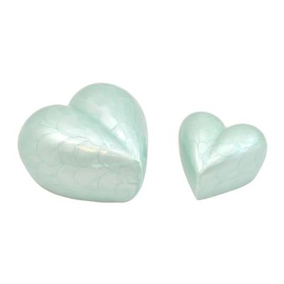 Urns UK Handgjord Margate kremering aska urna minnessak hjärta blå 12,7 cm