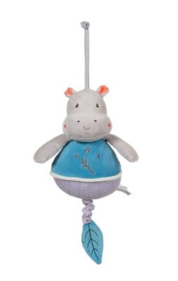 GIPSY TOYS – Hipopótamo – CAJA DE MÚSICA – PELUCHE MUSICAL – GAMMA "BAMBOO" – 26 CM S/TARJETA – AZUL Y GRIS – 1ª EDAD