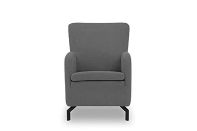 DOMO. collection Franca Fauteuil rembourré à Dossier Haut Gris foncé 68 x 82 x 93 cm