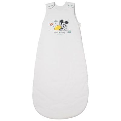Babycalin Mickey Good Morning Disney Baby - Saco de Dormir (6 a 36 Meses, 100 cm, Ajustable, de algodón, 80 a 100 cm, con Cierre a presión y Cremallera Lateral