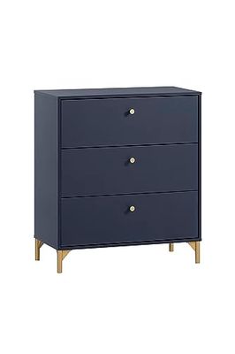 Schildmeyer Commode Alfa, houtmateriaal, nachtblauw/goudkleurig, 80 x 40 x 91,4 cm