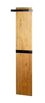 HAKU Möbel Wandkapstok eiken, zwart, Massief hout, metaal - Maat: B 35 cm x H 175 cm x D 25 cm, Stijl: Modern