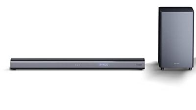 Sharp HT-SBW460, 3.1 Dolby Atmos, Barre de Son Surround virtuelle 3D et Caisson de Basses sans Fil, Bluetooth, expérience 4K, HDMI Arc/CEC, Puissance de Sortie maximale Totale : 440 W, Noir
