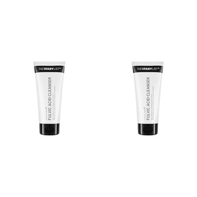 The INKEY List Fulvic Acid Brightening Cleanser to Brighten Skin and Gently Remove Makeup 150ml (Pack of 2)