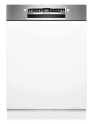 Bosch - Lavavajillas Integrable, Serie 4, 60 cm. de ancho, 14 servicios, 3ª bandeja, Motor EcoSilence, Programa Rápido, Blanco, SMI4ECS28E