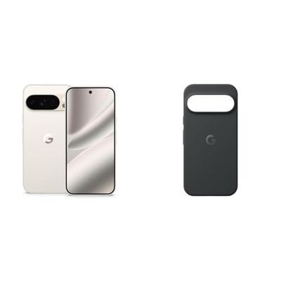 Google Pixel 10 Pro - Unlocked Android Smartphone with Gemini, Triple Rear Camera System, 24+ Hour Battery and 6.3" Super Actua Display - Porcelain, 128GB+Case