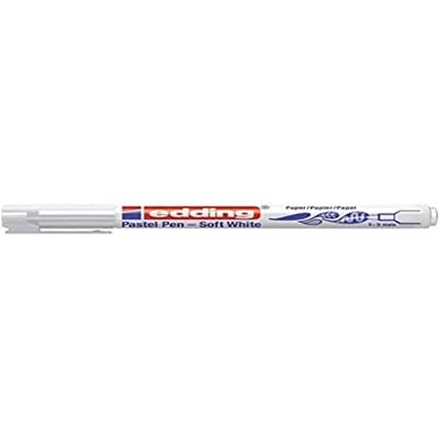 edding 1500 pastelstift - wit - 1 stift - ronde punt 1-3 mm - licht transparante viltstift - om te kleuren, schrijven en tekenen op zwart, donker en licht papier en karton