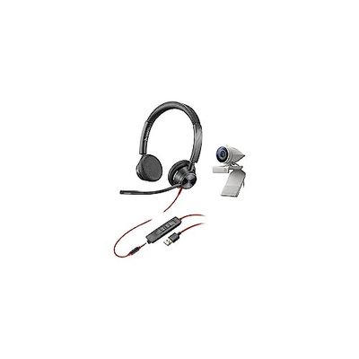 Kit Poly Studio P5 con Blackwire 3325 (Plantronics) - Cámara de videoconferencia HD de 1080p - Kit de cámara web profesional y auricular con audio estéreo con cable USB-A