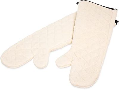 San Jamar 824TM Heavy Duty Terry Cloth Temperature Protection Oven Mitt, 24" Length, Natural
