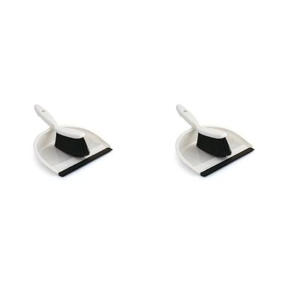 Bentley Industrial P8006/BW Plastic Dustpan and Brush Set, Black/White (Pack of 2)