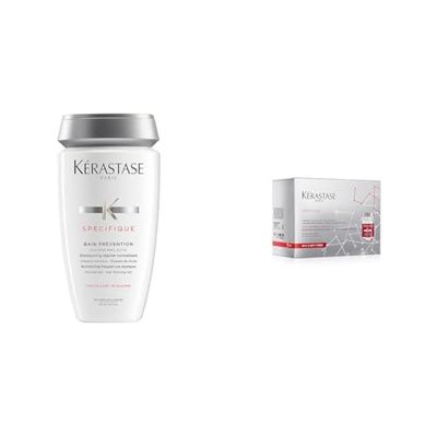 Kérastase, Spécifique, Shampoo Anti-Caduta, Per Prevenzione Caduta dei Capelli 250 ml + Trattamento Anti-Caduta in Fiale, Crescita dei Capelli e Rafforzamento, 30 x 6 ml