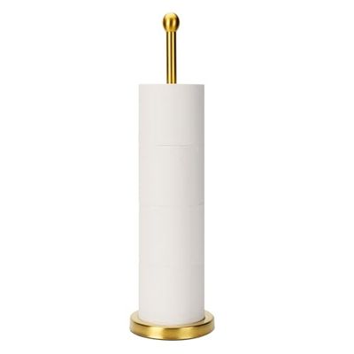 Songtec Soporte para Papel higiénico con Reserva, diseño Compacto, Soporte para 4 Rollos, Almacenamiento de Papel higiénico para baño, Color Dorado