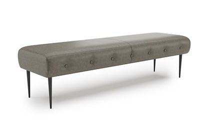 CAVADORE Amba - Banco tapizado de 3 plazas para Cocina, Comedor o salón/Cocina (Apto para Amba de 3 plazas, 159 x 52 x 54 cm, Microfibra Gris marrón)