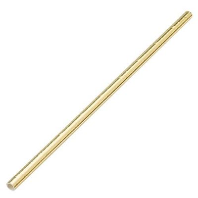 Utopia F90102 Paper Solid Gold Straw 8” (20cm) Box of 250 Pack of 24
