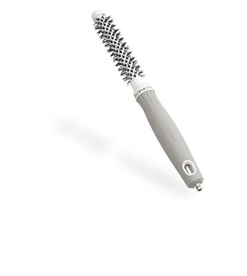 Olivia Garden Expert Blowout Shine – Bianco & Grigio - 15 - Spazzola rotonda in ceramica antistatica per piega brillante e senza crespo
