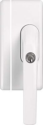 ABUS Alça para janela com fechadura FO400A AL0125 - Manípulo de segurança com bloqueio adicional e alarme - Fecho uniforme - Nível de segurança ABUS 10-33270 - branco