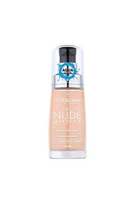 Deborah Fond de teint nude Perfect N.0, hydratant et léger, longue tenue, effet nu, texture fluide à la couverture moyenne, pour un teint uniforme, rayonnant et velouté