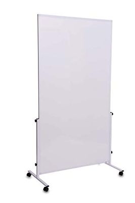 Tableau blanc mobile MAULsolid easy2move, magnétique et inscriptible, blanc, des deux côtés, peut également être utilisé comme panneau de présentation