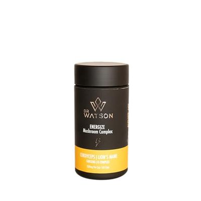 Energize Mushroom & Multivitamin Capsules by Dr Watson | Cordyceps Lions Mane Vitamin B Complex Ginseng | 60 Capsules | 500mg Capsules 30000mg per Pack