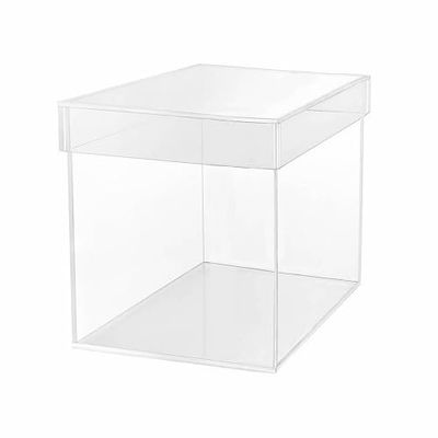 TUKA-i-AKUT 15x15x15cm Acrylbox 5-Seitig mit Deckel, Würfelform Acryl Schaukasten Transparente Geschenkbox, Präsentationsbox Vitrine für Museum Sammler Schmuck Kosmetik Deko Aufbewahrung, TKD8254