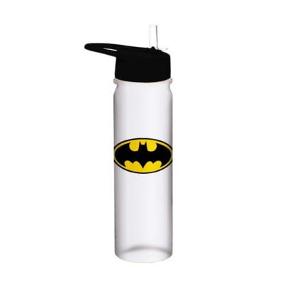 Batman vattenflaska (logo klar design) genomskinlig plast vattenflaska 540 ml, dryckesflaska – officiell produkt