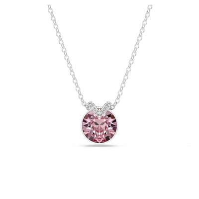 Swarovski Pendentif Bella V, Taille ronde, Rose, Métal rhodié