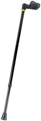 Homecraft Contoured Grip Sticks, Non-Folding Walking Stick with Black Shaft, Ergonomic Handle Design for Those with Weak Grasp or Arthritis, 738-955mm, Left Hand (Eligible for VAT relief in the UK)